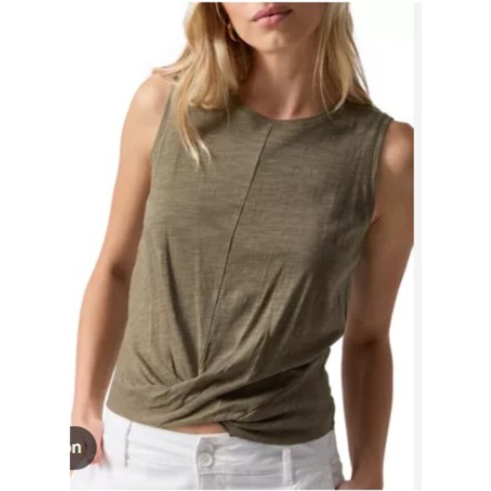 Sanctuary Tank Top Size Large Green Twisted Front NWT CT3278XK6
